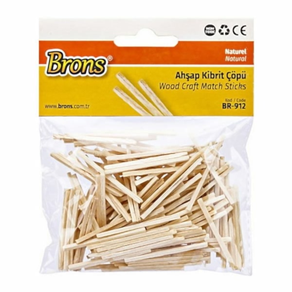 Brons BR-912 Natural Ahşap Kibrit Çöpü