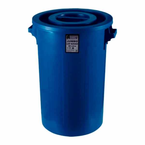 Afacan 90 Lt Jumbo Mavi Yuvarlak Çöp Kovası