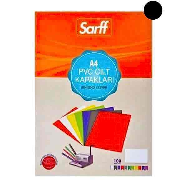 Sarff 15201013 A4 100 lü Siyah Pvc Opak Cilt Kapağı