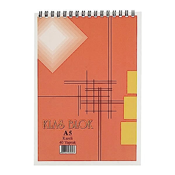 Klas A5 36 Yaprak Kareli Spiralli Bloknot