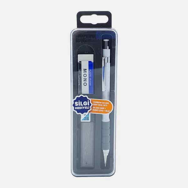 Tombow SH300 Grip 0,7 mm Beyaz Uç Silgi Kalem Set