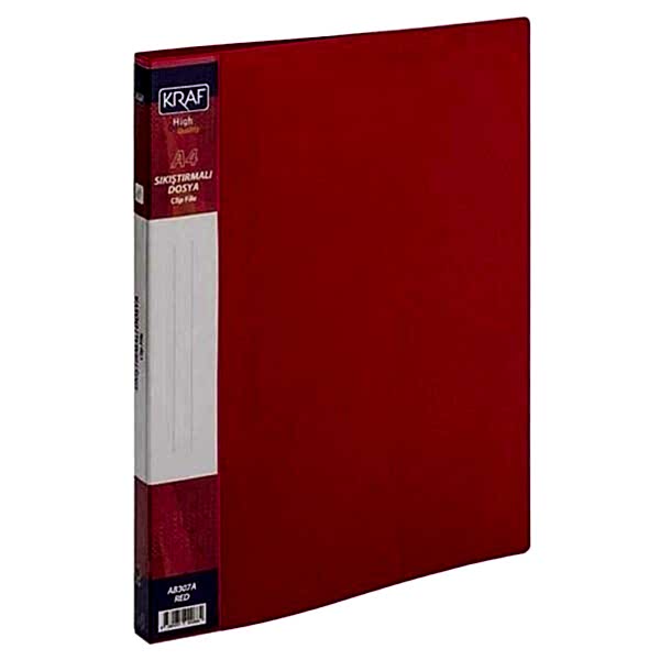 Kraf AB307A Kırmızı Sıkıştırmalı Dosya
