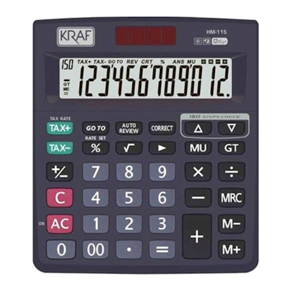Kraf HM-115 12 Haneli Tax Masaüstü Hesap Makinesi