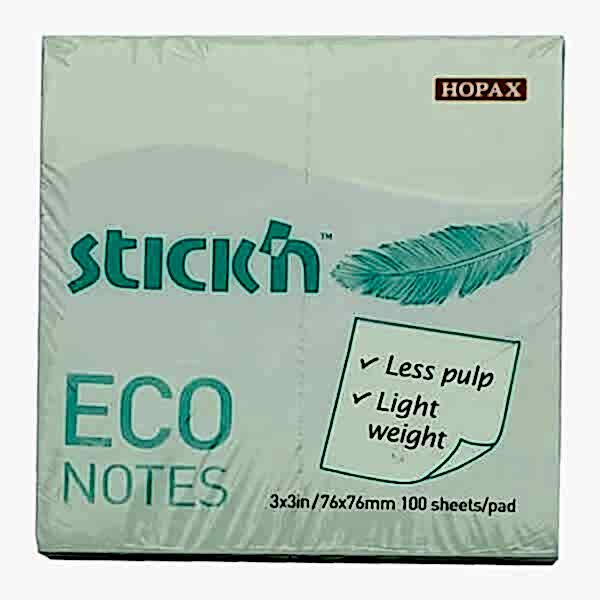 Gıpta Stickn Eco Notes 76x76 100 Yaprak Pastel Yeşil Yapışkanlı Not Kağıdı