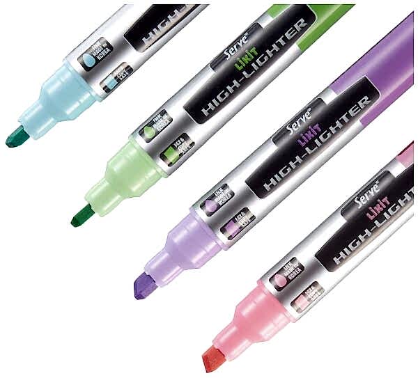 Serve LKTFPP Pastel Pembe Likit Fosforlu Kalem