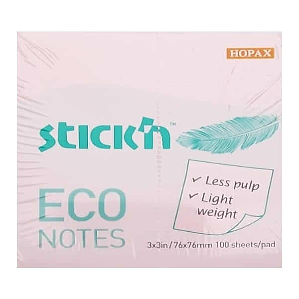 Gıpta Stickn Eco Notes 76x76 100 Yaprak Pastel Pembe Not Kağıdı