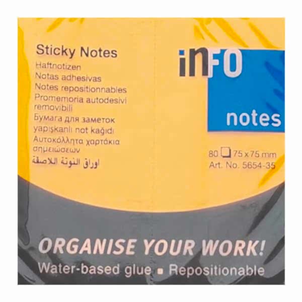 Halsa Info Notes 75x75 80 Yaprak Parlak Turuncu Not Kağıdı