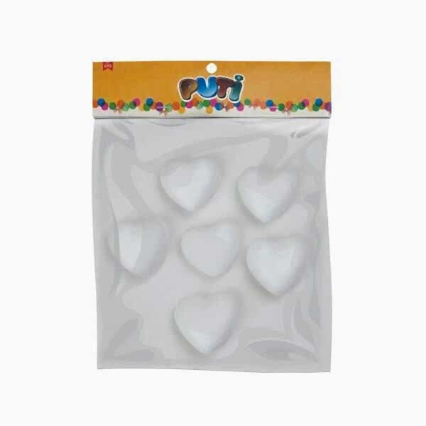 Puti 5008 6 lı 6,5 cm Köpük Kalp