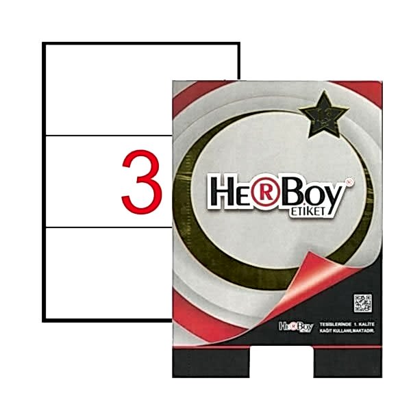 Herboy HB-1003 210 mmx 99mm Beyaz Lazer Etiket