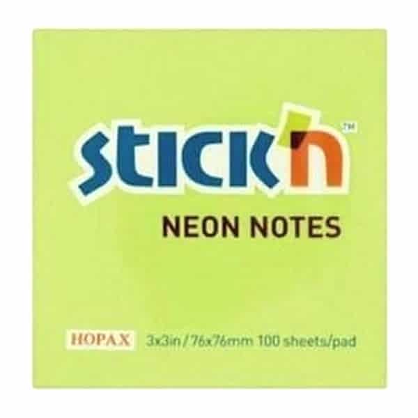 Gıpta Stickn 76x76 100 Yaprak Neon Yeşil Yapışkanlı Not Kağıdı
