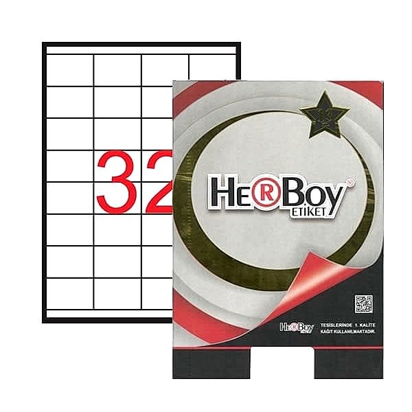 Herboy HB-1032 52,5 mmX35mm Beyaz Lazer Etiket
