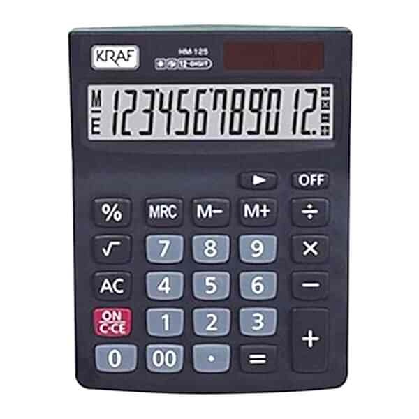 Kraf HM-125 12 Haneli Masaüstü Hesap Makinesi
