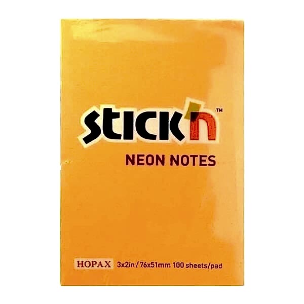 Gıpta Stickn 76x51 100 Yaprak Neon Turuncu Yapışkanlı Not Kağıdı