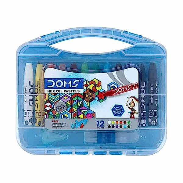 Doms 8414-8415 12 Renk Plastik Kutu Pastel Boya