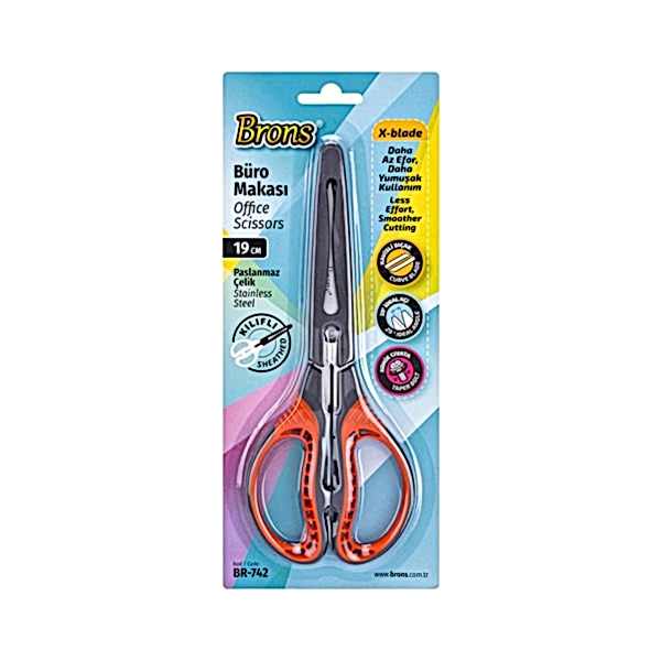 Brons BR-742 19 Cm Kılıflı Korumalı Makas