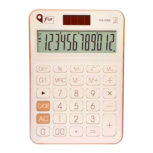 Pin 100G 12 Hane Altın Rengi Masaüstü Hesap Makinesi