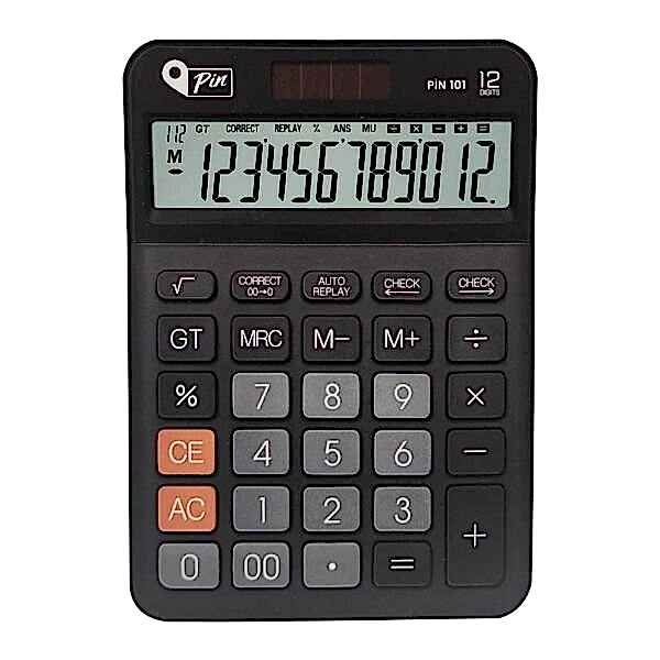 Pin 101 12 Hane Siyah Masaüstü Hesap Makinesi