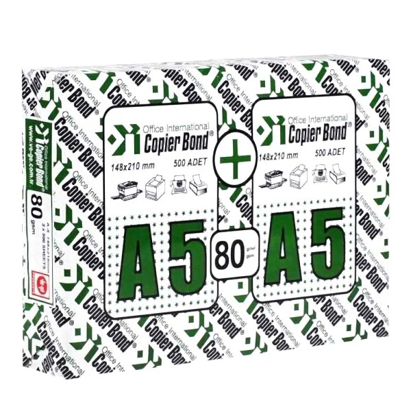 Copier Bond A5 500+500 Adet x 5 Paket 80 gr Fotokopi Kağıdı
