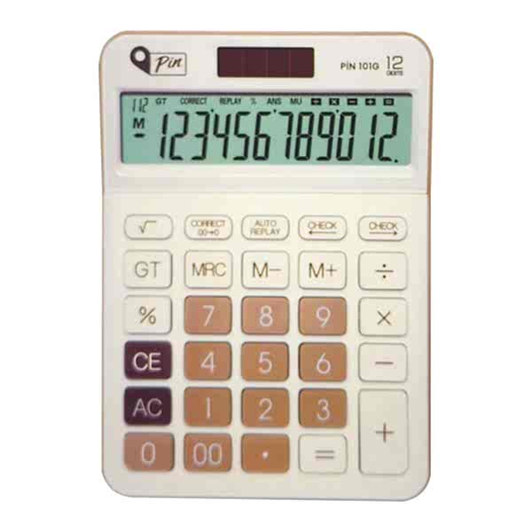 Pin 101G 12 Hane Altın Rengi Hesap Makinesi