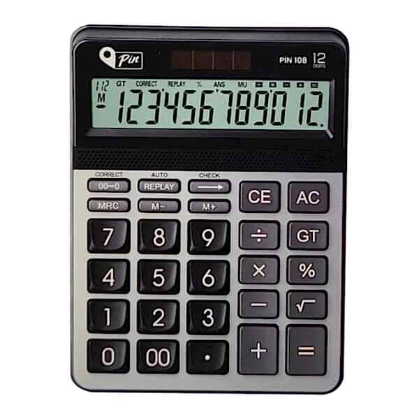 Pin 108 12 Hane Masaüstü Hesap Makinesi