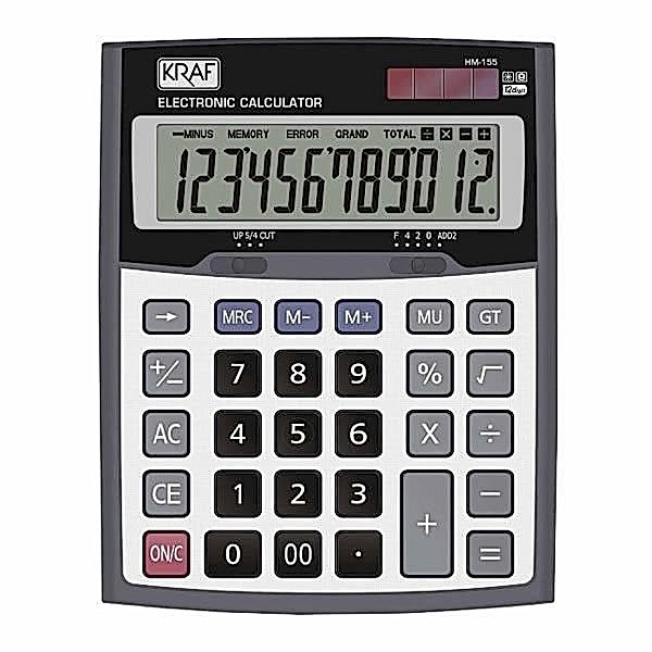 Kraf HM-155 12 Haneli Masaüstü Hesap Makinesi