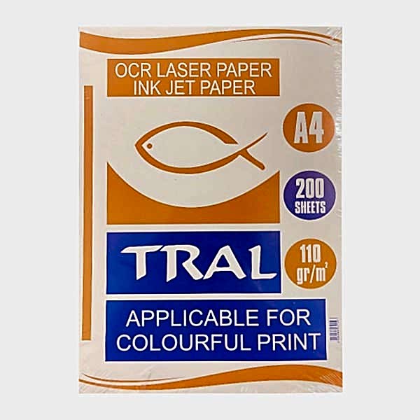 Tral Ocr A4 110 gr 200 lü Beyaz Fotokopi Kağıdı