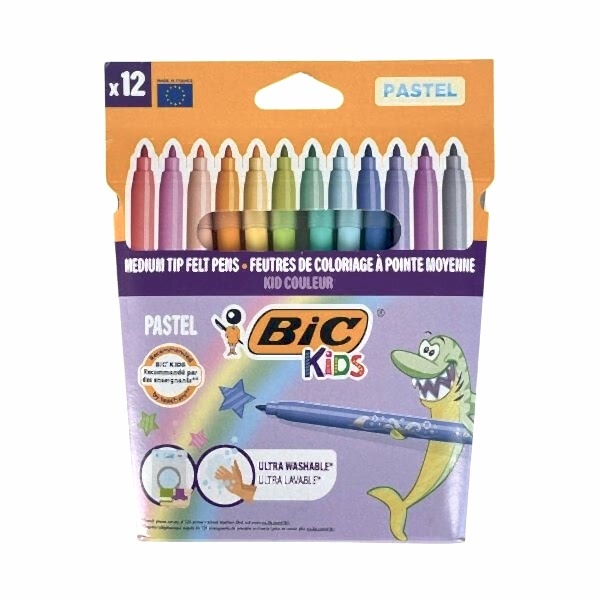 Bic 82977114 12 li Yıkanabilir Pastel Keçeli Kalem