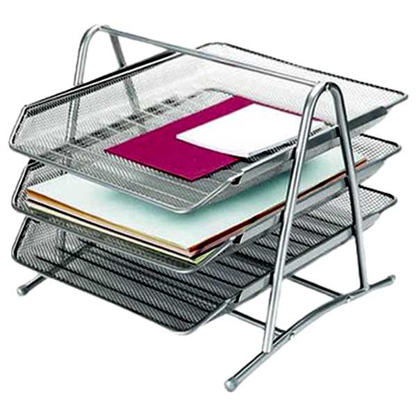 Globox 3 lü Gri Evrak Rafı