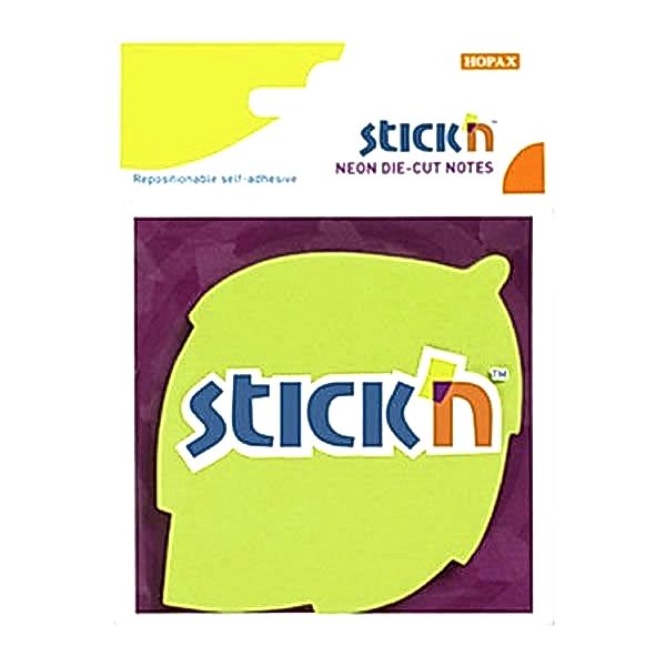 Gıpta Stickn 70x70  50 Yaprak  Neon Yaprak Şekilli Yeşil Not Kağıdı