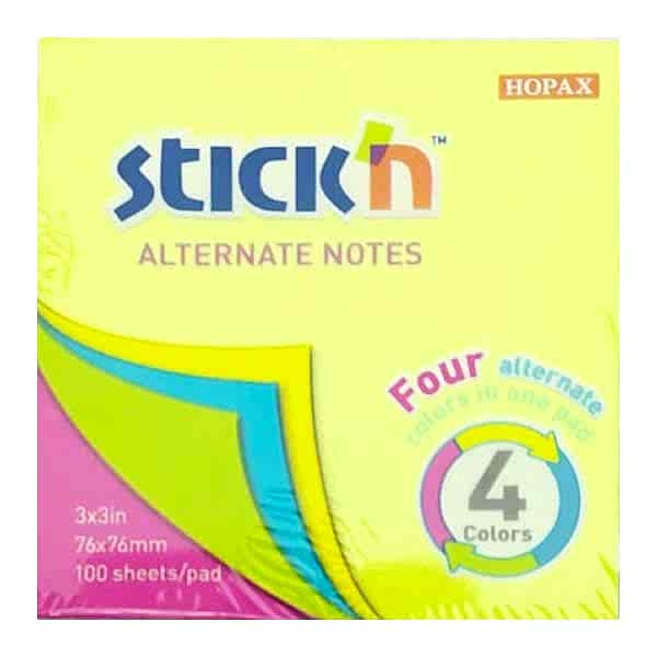 Gıpta Stickn 76x76 Neon 4 Renk Stickn Yapışkanlı Not Kağıdı